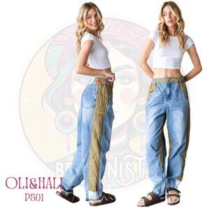 Oli & Hali Blue and Green Women Jeans